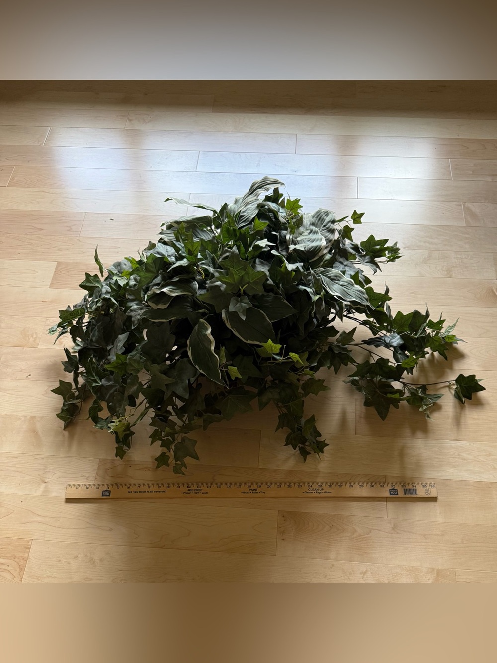 Faux Ivy and Variegated Hosta Planter - 36” wide